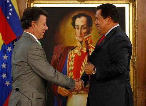Los presidentes Juan Manuel Santos y Hugo Chávez Frías relanzan las relaciones bilaterales
